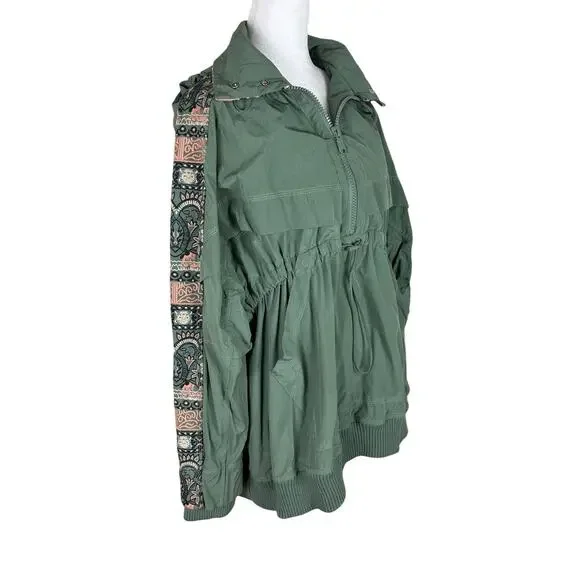 Free People FP Movement She Fly Anorak Windbreaker Hooded Jacket Oversize Sz XS - Picture 7 of 11